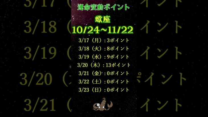 【今週の星座占い・蠍座】今週人生が変わるかも! 毎日の運勢！2025年3月17日～3月23日 #占い #恋愛 #今日から開運