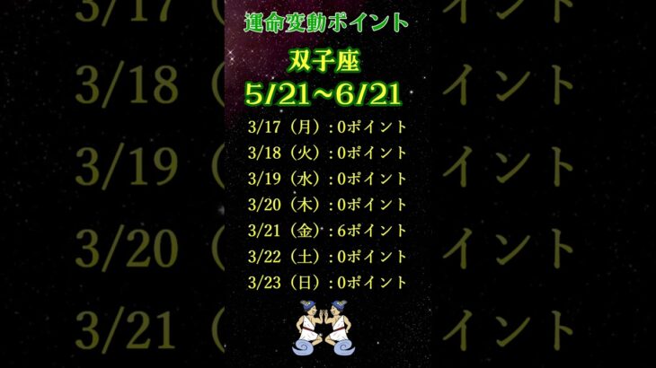 【今週の星座占い・双子座】今週人生が変わるかも! 毎日の運勢！2025年3月17日～3月23日