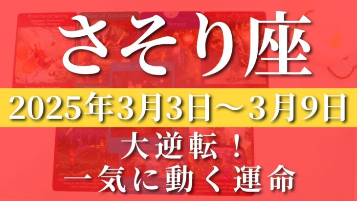 【 さそり座 ♏ 】週間リーディング( 2025年 3月3日の週)大逆転！一気に動く運命✨ 蠍座 タロット占い