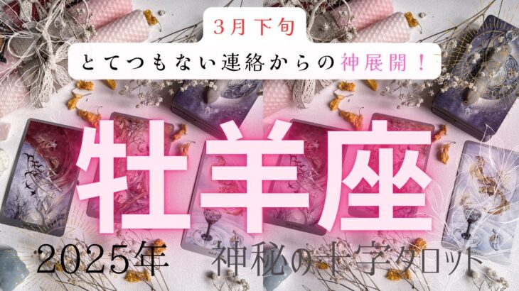 【とてつもない連絡からの神展開❗️】牡羊座　2025年神秘の十字タロット占い　#タロット#占い#タロットカード#運勢#星座#牡羊座