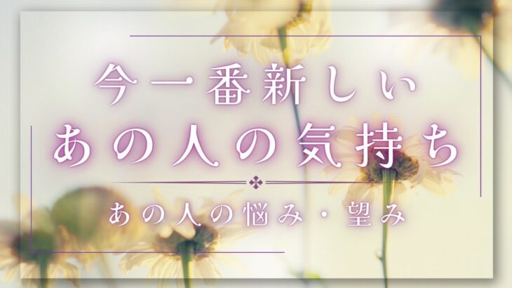 今一番新しいあの人のあなたへの気持ち 【 恋愛・タロット・オラクル・占い 】