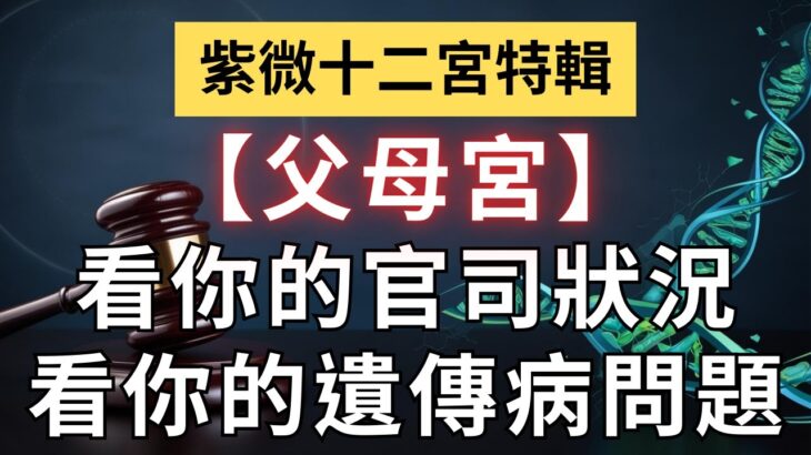 紫微十二宮之【父母宮】看你官司跟遺傳病的重要宮位！麥可大叔30年紫微斗數算命命理老師