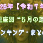 ２０２５年【令和７年】１２星座別 ５月の運勢ランキング　まとめ　　　＃牡羊座　＃牡牛座　＃双子座　＃蟹座　＃獅子座　＃乙女座　＃天秤座　＃蠍座　＃射手座　＃山羊座　＃水瓶座　＃魚座　＃スピリチュアル