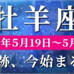 牡羊座 【 おひつじ座 ♈ 】週間リーディング( 2025年 5月19日の週)運命激変の時！安定と拡大の幸運期へ。✨🔑 牡羊座 タロット占い