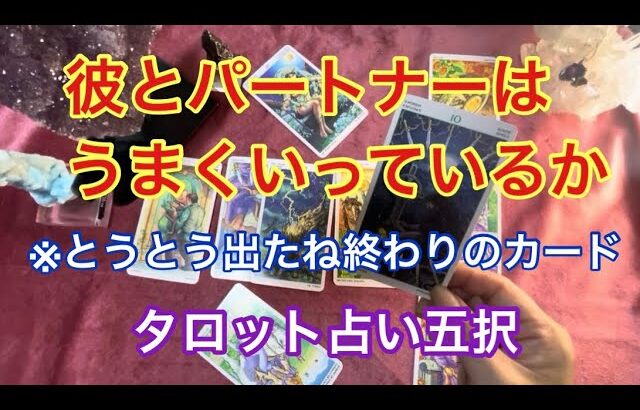 彼とパートナーはうまくいっているか？【タロット占い五択】※とうとう出たね終わりのカード