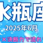 【タロット】水瓶座♒2025年6月の運勢【恋愛・仕事・全体運】迷う暇はない！愛と力で状況を動かせ！