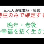 三元大四柱推命　時柱のみで確定する晩年・老後の幸福を招く生き方