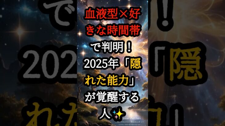 【才能爆発】血液型×好きな時間帯で判明！2025年「隠れた能力」が覚醒する人【スピリチュアル 占い 幸運 引き寄せ 雑学】