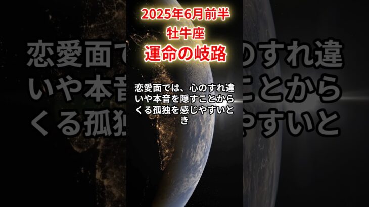 【牡牛座】 2025年6月前半 おうし座の運勢 「運命の岐路」 #牡牛座 #牡牛座の運勢 #おうし座