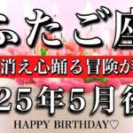 ふたご座♊︎2025年5月後半　お誕生日おめでとうございます㊗️🎊その好奇心を信じて🔥不安は消え心踊る冒険が始まる！Gemini tarot reading