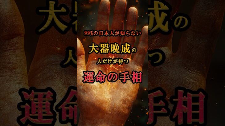 99%の日本人が知らない、大器晩成の人だけが持つ運命の手相 #金運 #今日から開運 #開運 #浄心 #スピリチュアル #手相
