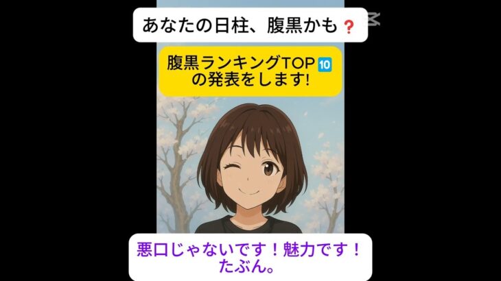 四柱推命/日柱で見る腹黒ランキングベスト⑩/あなたの日柱は入ってた？/覘流(てんりゅう) #占い