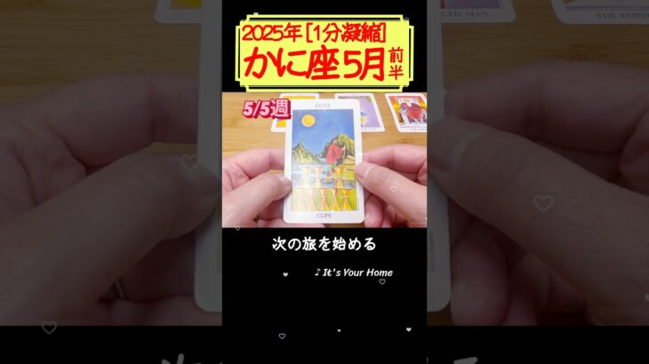 かに座♋️5月前半【1分凝縮版】→フル動画はこの上、▶︎のリンクから🧚 #タロット占い #運勢 #星座 #恋愛 #仕事 #5月 #占い #5月前半 #2025 #蟹座 #かに座 #cancer
