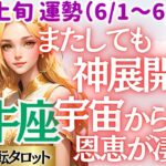 【♉牡牛座さん💖6月上旬・前半運勢】〈またしてもパワフルな神展開(ﾟﾛﾟ)貴方のやりたいことっをやれる世界に行ける👍宇宙からのギフト🌍〉 人生幸転タロットリーディング 占い おうし座 太陽星座・月星座