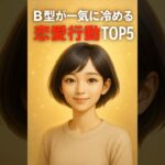 【B型が一気に冷める恋愛行動TOP5】共感したら、いいね＆保存📌コメントに【あの人B型かも】って書いて教えてください💬#B型あるある #B型#血液型診断 #恋愛心理 #恋愛あるある#shorts