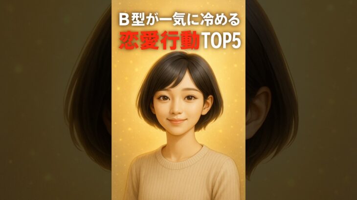 【B型が一気に冷める恋愛行動TOP5】共感したら、いいね＆保存📌コメントに【あの人B型かも】って書いて教えてください💬#B型あるある #B型#血液型診断 #恋愛心理 #恋愛あるある#shorts