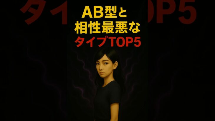 【AB型と相性最悪なタイプTOP5】AB型がそっと距離を取る人の特徴、わかるかも。#AB型あるある #相性診断 #恋愛タイプ #血液型診断 #恋愛心理#shorts
