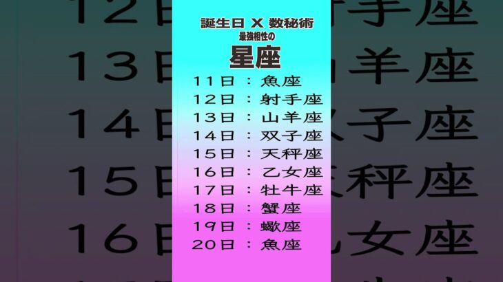 誕生日×数秘術でわかる！最強相性の星座