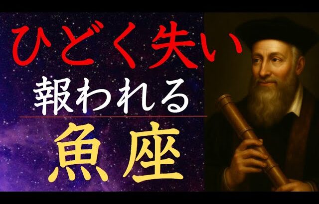 【ノストラダムス予言の刻】魚座♓️2025年6月 残酷な現実に運命の救済の時が訪れる うお座の運勢・運命の水脈
