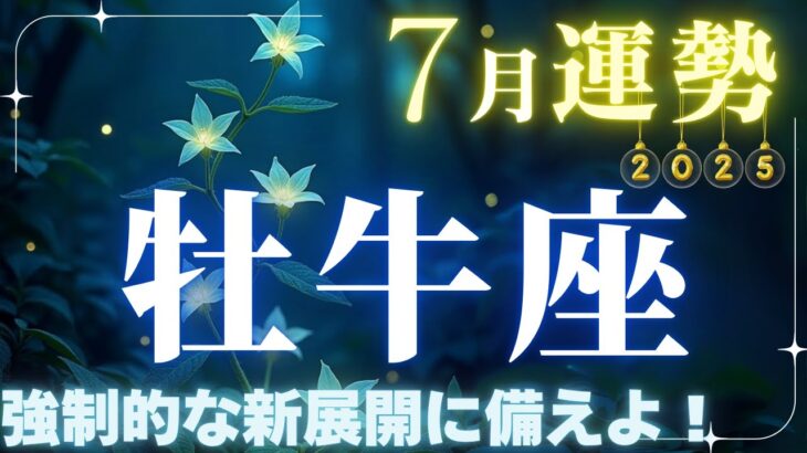 【牡牛座】2025年7月運勢♉変化の中に確かな価値を見出すとき✨強制的な新展開に備えよ！【牡牛座7月】