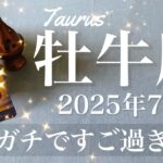 【おうし座】2025年7月♉️ 牡牛座さん…これすごいかも、今回絶対見てほしい、不可能が可能に、信じられないほどの爆発力、今来てる