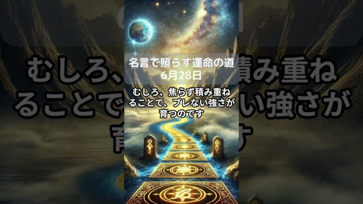 短縮版【四柱推命】6月28日・名言で照らす運命の道 #今日の運勢 #占い #占い鑑定   #恋愛相談 #恋愛 #恋愛占い #片思い #運命の人 #引き寄せ #名言 #運命