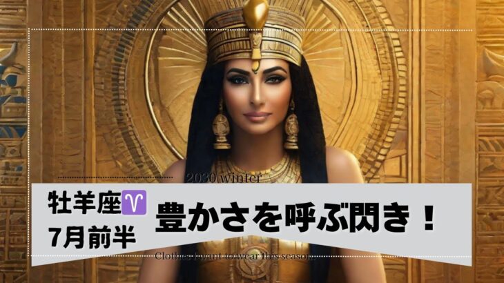 【牡羊座♈️7月前半】エジプト一番の王からメッセージが届きます。水の女神からの深いメッセージも受け取ってね✨✨