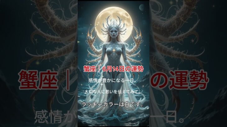 【蟹座】6月14日の運勢｜感情豊かな一日・ラッキーカラーは白！