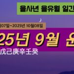 [2025년 9월 운세] 을사년 을유월 일간별 운세 #사주 #운세