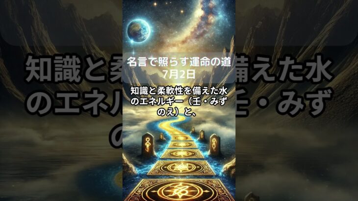 短縮版【四柱推命】7月2日・名言で照らす運命の道 #今日の運勢 #占い #占い鑑定   #恋愛相談 #恋愛 #恋愛占い #片思い #運命の人 #引き寄せ #名言 #運命