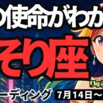 【蠍座】♏️2025年7月14日の週♏️自分の使命がわかる。そして自分の土台が定まり、目標を達成する。さそり座。タロットリーディング