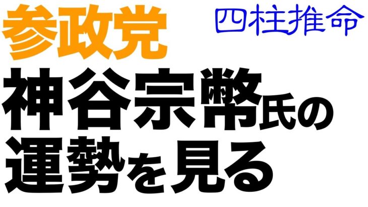 参政党の神谷宗幣氏を四柱推命で見て分かること。【四柱推命】