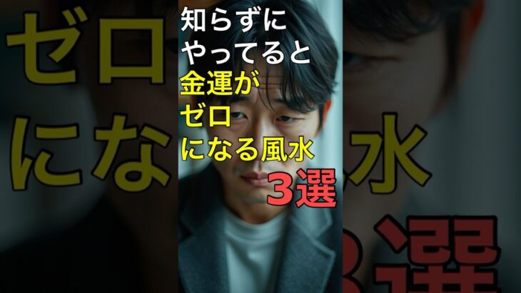 知らずにやってると“金運ゼロ”になる風水3選 #雑学 #人生 #風水 #金運 #トリビア #運気アップ #お金 #開運 #風水術 #金運アップ #財布 #トイレ #キッチン #占い