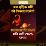 शनि वक्री 2025: वृश्चिक राशि पर शनि की वक्री चाल का असर | Saturn Retrograde 2025 | Scorpio horoscope