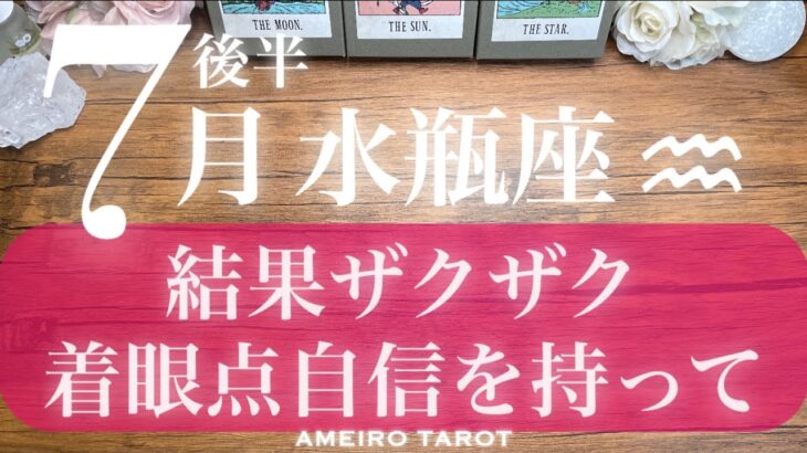 水瓶座♒️７月後半‼️結果がザクザク入って来そう✨個性や特性、着眼点に自信を持って🕊️🌈