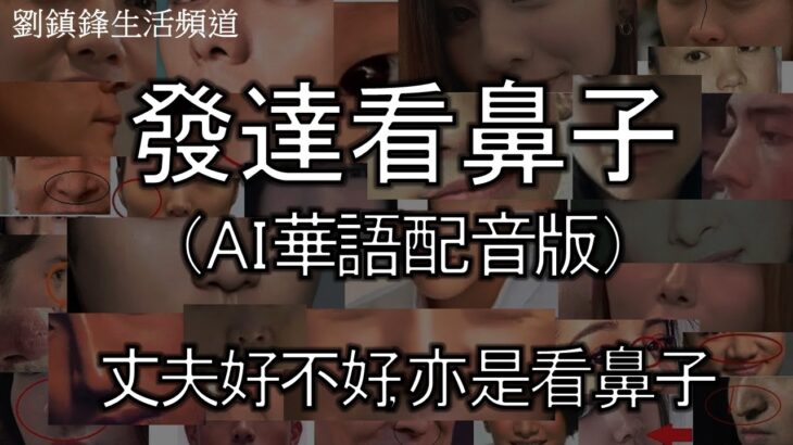 面相 發達看鼻子 AI華語配音 | 看到丈夫好不好 | 鼻相 |享夫福|鼻運|財運|姻緣|劉鎮鋒生活頻道