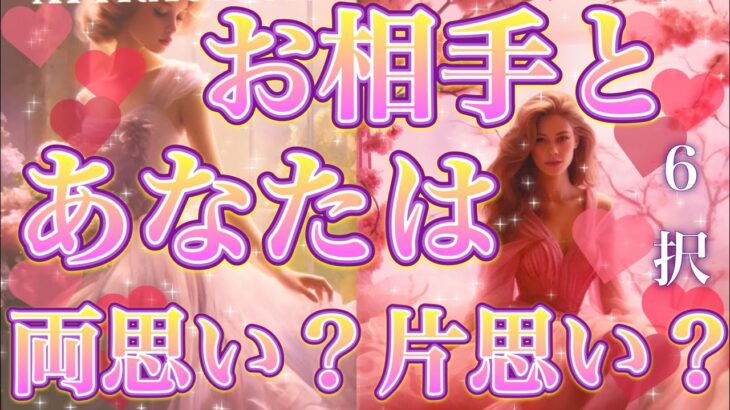 6択❤️お相手様とあなた様は両思い？片思い？🥰✨辛口あります⚠️恋愛タロット占い🔮