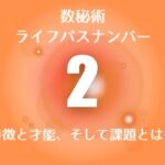 【数秘術】ライフパスナンバー【２】