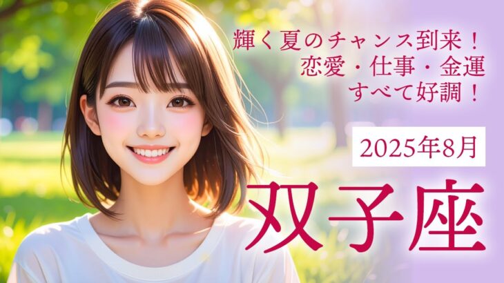 2025年8月の双子座（ふたご座）の運勢 　輝く夏のチャンス到来！恋愛・仕事・金運すべて好調！