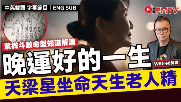 晚運好的紫微斗數命盤︱天梁星坐命宮係天生老人精，最好要有宗教信仰保平安？《剖玄析微#52》 #Wilfred師傅 #紫微斗數 #紫微斗數教學 #命理 #玄學 #晚運︱FMTV（中英雙語字幕）