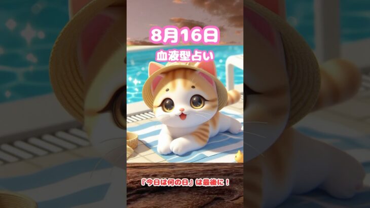8月16日😺めざまし占い⏰#血液型占い#今日の運勢