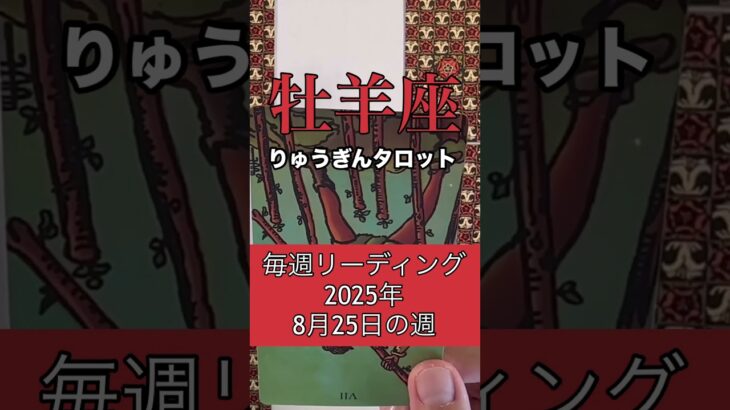 牡羊座の8月25日の週#りゅうぎんタロット #占い #牡羊座