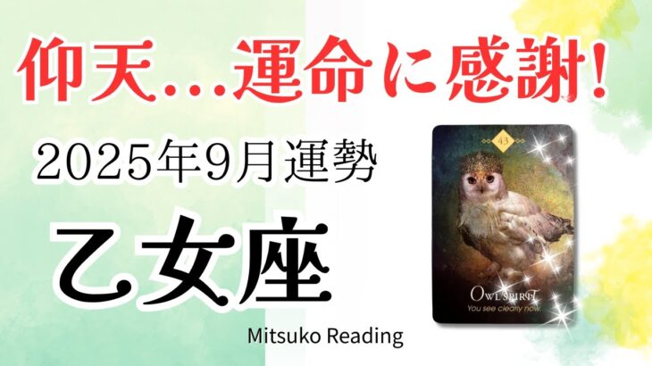 乙女座9月は仰天‼️運命に感謝✨夢見る未来へ着実な一歩、魂はドカンと成長♍️2025年9月運勢仕事恋愛人間関係【癒しのタロット個人鑑定級】