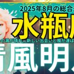 【水瓶座】２０２５年8月運勢、みずがめ座、清風明月！心も未来も軽やかに舞い上がる 💫心の澱が晴れ、新しい出会いと風が運ばれてくる