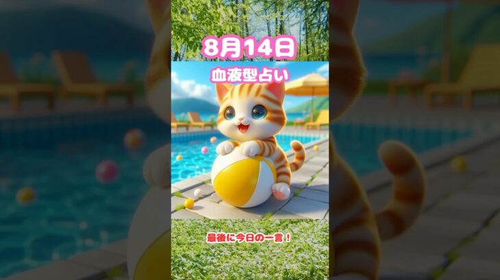 8月14日😺めざまし占い⏰#血液型占い#今日の運勢