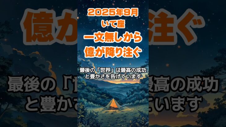 【射手座】2025年9月のいて座の運勢～一文無しから億へ～ #射手座 #いて座 #射手座の運勢
