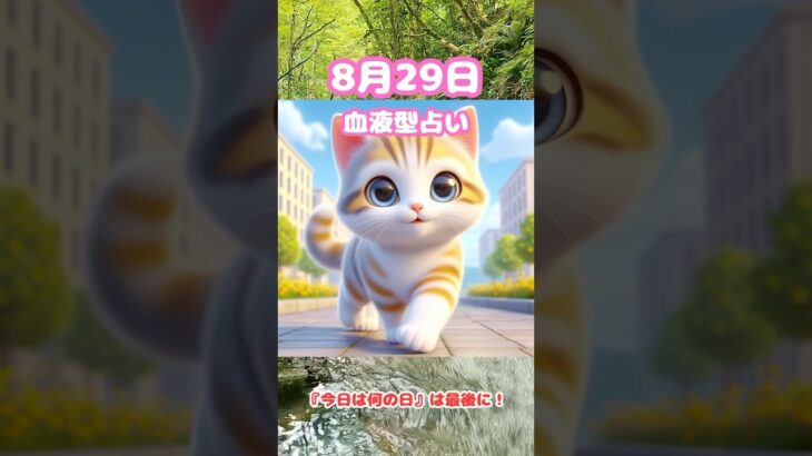 8月29日😻めざまし占い⏰#血液型占い#今日の運勢