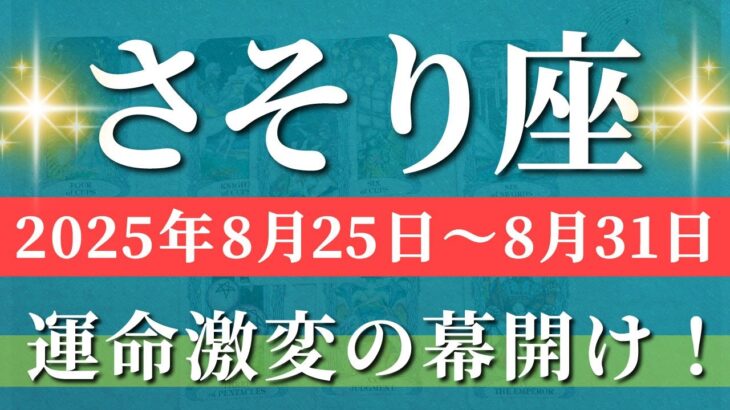 蠍座 【 さそり座 ♏ 】週間リーディング( 2025年 8月25日の週) 奇跡の大転機！直感に従うことで運命がひっくり返る週✨🔑 蠍座 2025年8月 タロット占い