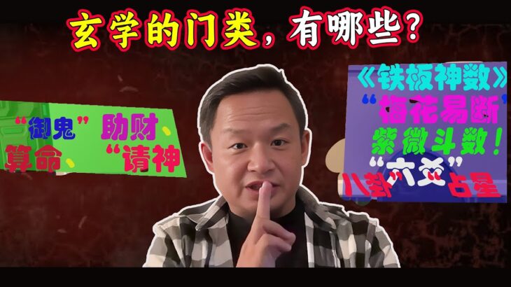 老王来了：玄学的两个门类：事件预测学，秘籍预测学；御贵、助财、算命、请神、六爻、紫微斗数、梅花易断、铁板神数、等等