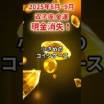 【双子座】2025年8月～9月ふたご座の金運「現金消失」#双子座 #ふたご座 #双子座の運勢#金運